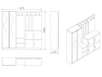 Dd9 kapstok | 100% melamine | atlantisch grenen, wit - afbeelding 6 van  6