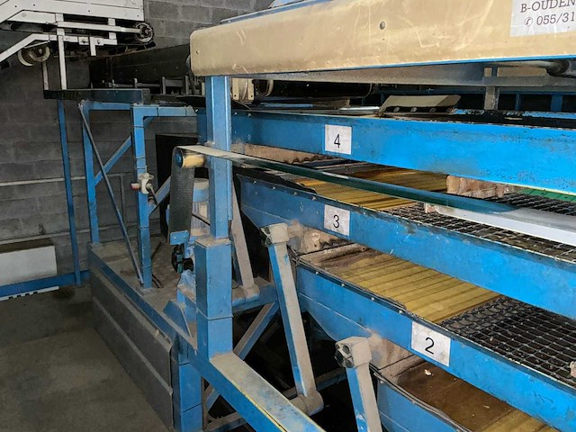 De bruyne aardappelkalibreer- en sorteerlijn met bufferbunker, transportbanden en verdeelmodule aardappelopslagtechniek - afbeelding 16 van  32
