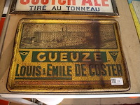 De coster gueuze blikken bord