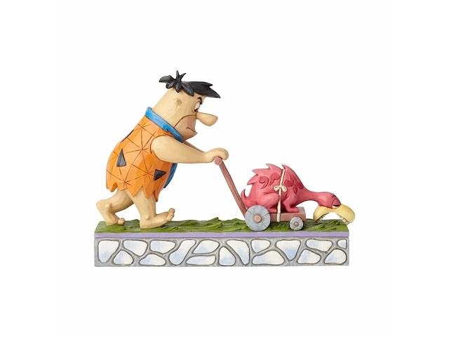 De flintstones - jim shore beeldje - enesco - fred maait het gazon "mower-a-saurus" 4058333 - afbeelding 2 van  3