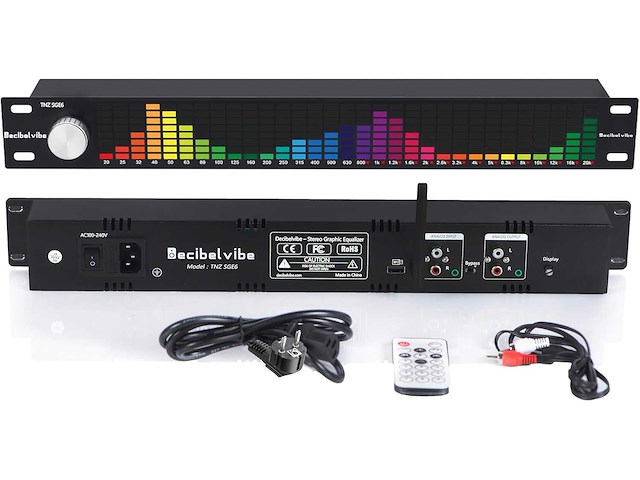 Decibelvibe tnz sge6 - audio grafische equalizer met rca-jack 3.5 input/output - afbeelding 1 van  4
