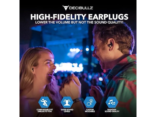 Decibullz high fidelity custom molded oordopjes - afbeelding 3 van  5