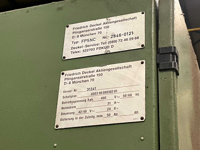 Deckel fp5nc universele freesmachine - afbeelding 8 van  9