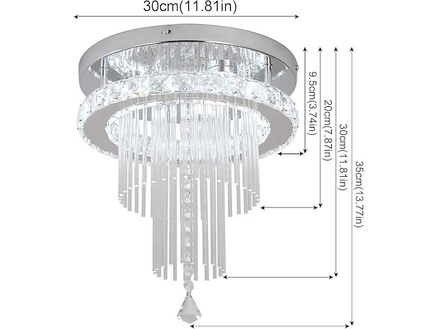Deckrico kristallen kroonluchter (30 cm) - afbeelding 3 van  3
