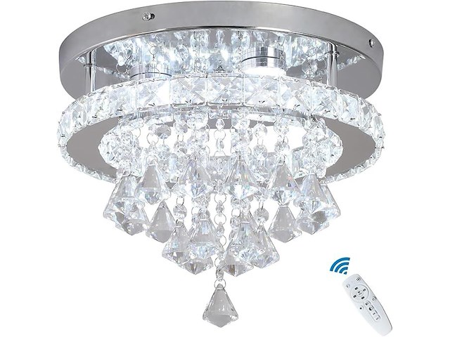 Deckrico kristallen plafondlamp warmwit/koel/neutraal met dimmer en afstandsbediening - afbeelding 1 van  4