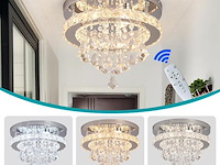 Deckrico kristallen plafondlamp warmwit/koel/neutraal met dimmer en afstandsbediening - afbeelding 3 van  4