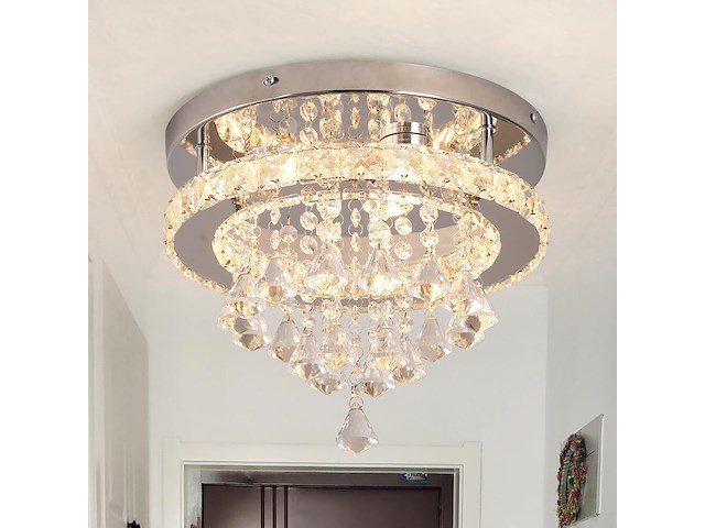 Deckrico kristallen plafondlamp warmwit/koel/neutraal met dimmer en afstandsbediening - afbeelding 2 van  4