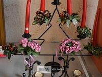 Decobord met kaars en 5 kandelaars - afbeelding 3 van  4