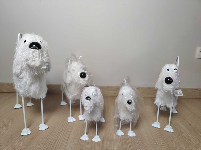 Decoratie hondjes (5x) - afbeelding 1 van  3