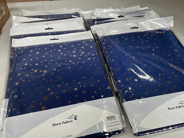 Decoratie stof jupiter blauw zilver 112 cm x 3 mtr (20x) - afbeelding 2 van  6