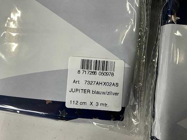 Decoratie stof jupiter blauw zilver 112 cm x 3 mtr (20x) - afbeelding 4 van  6