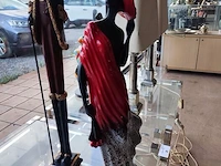 Decoratief beeld kerstman ca. 80 cm, decoratief beeld dame in aardewerk - afbeelding 3 van  8