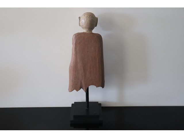 Decoratief handgesneden houten beeld monnik - afbeelding 3 van  8