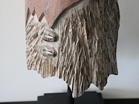 Decoratief handgesneden houten beeld monnik - afbeelding 6 van  8