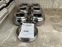 Decoratiemateriaal asbakken met onderschoteltje (6x) - afbeelding 1 van  1