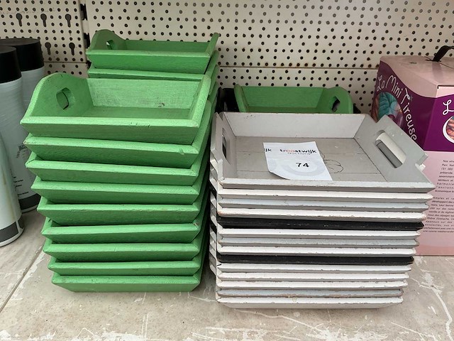 Decoratiemateriaal houten schaaltjes (45x) - afbeelding 1 van  1