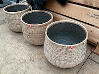 Decoratie,rieten manden (3x) - afbeelding 1 van  2