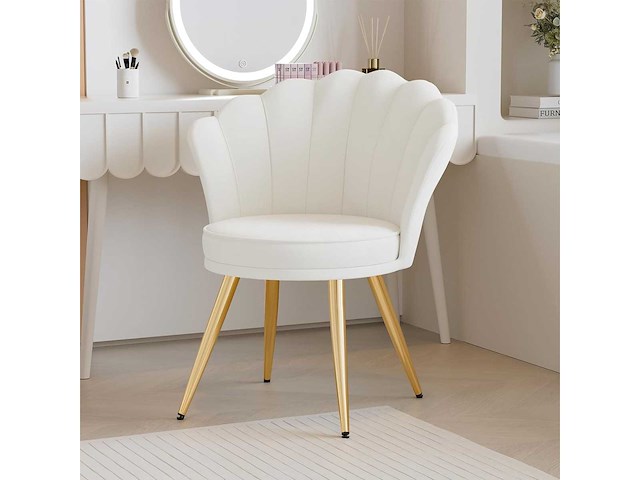 Decoratieve fluwelen fauteuil met gouden metalen poten - afbeelding 1 van  6