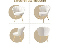 Decoratieve fluwelen fauteuil met gouden metalen poten - afbeelding 5 van  6