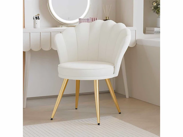Decoratieve fluwelen fauteuil met gouden metalen poten - afbeelding 1 van  7