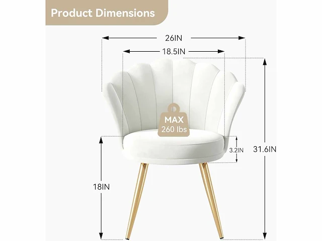 Decoratieve fluwelen fauteuil met gouden metalen poten - afbeelding 2 van  7