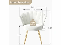 Decoratieve fluwelen fauteuil met gouden metalen poten - afbeelding 2 van  7