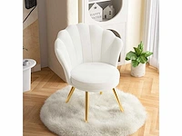 Decoratieve fluwelen fauteuil met gouden metalen poten - afbeelding 4 van  7