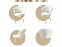 Decoratieve fluwelen fauteuil met gouden metalen poten - afbeelding 6 van  7