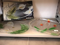 Decoratieve glazen schaal (x2) - afbeelding 1 van  4