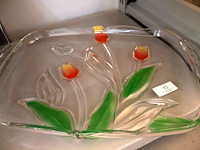 Decoratieve glazen schaal (x2) - afbeelding 2 van  4