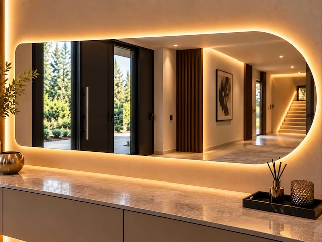 Decoratieve lichtspiegel – 140 × 70 cm met geïntegreerde led - afbeelding 1 van  3