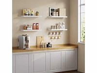 Decoratieve mdf wandplanken, set van 4 hangplanken, wit