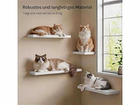 Decoratieve mdf wandplanken, set van 4 hangplanken, wit - afbeelding 4 van  5