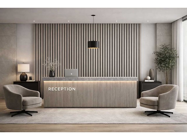 Decoratieve strip (10x) akoestisch wandpaneel grijs 2700x600x21mm - afbeelding 1 van  3