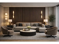 Decoratieve strip (10x) akoestisch wandpaneel walnoot 2700x60x21mm - afbeelding 1 van  3