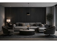 Decoratieve strip (12x) akoestisch wandpaneel zwart 2720x620x50mm - afbeelding 14 van  17