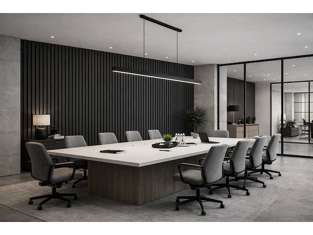 Decoratieve strip (12x) akoestisch wandpaneel zwart 2720x620x50mm - afbeelding 1 van  9