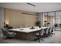 Decoratieve strip (5x) akoestisch wandpaneel crème 2700x600x21mm - afbeelding 2 van  3