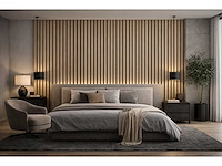 Decoratieve strip (5x) akoestisch wandpaneel crème 2700x600x21mm - afbeelding 3 van  3