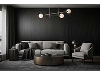 Decoratieve strip (5x) akoestisch wandpaneel donkergrijs 2700x600x21mm - afbeelding 1 van  3