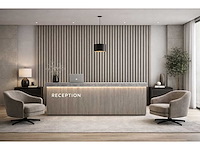 Decoratieve strip (5x) akoestisch wandpaneel grijs 2700x600x21mm - afbeelding 1 van  3