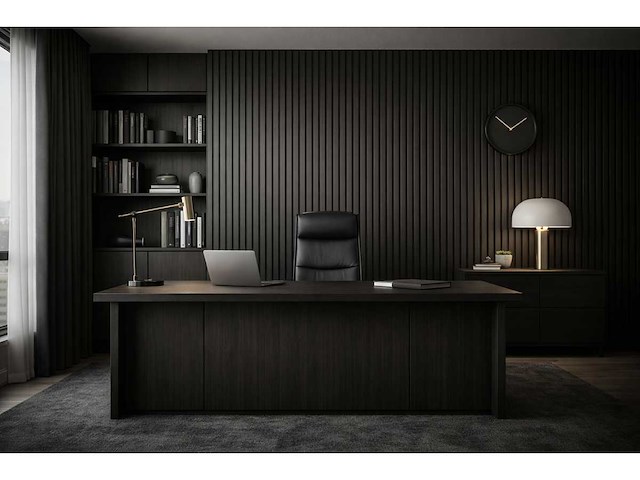 Decoratieve strips (10x) akoestisch wandpaneel donkergrijs 2700x600x21mm - afbeelding 2 van  3