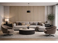 Decoratieve strips (20x) akoestische wandpaneel crème 2700x600x21mm - afbeelding 3 van  3