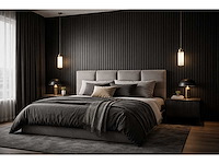 Decoratieve strips (20x) akoestische wandpaneel donkergrijs 2700x600x21mm - afbeelding 3 van  3