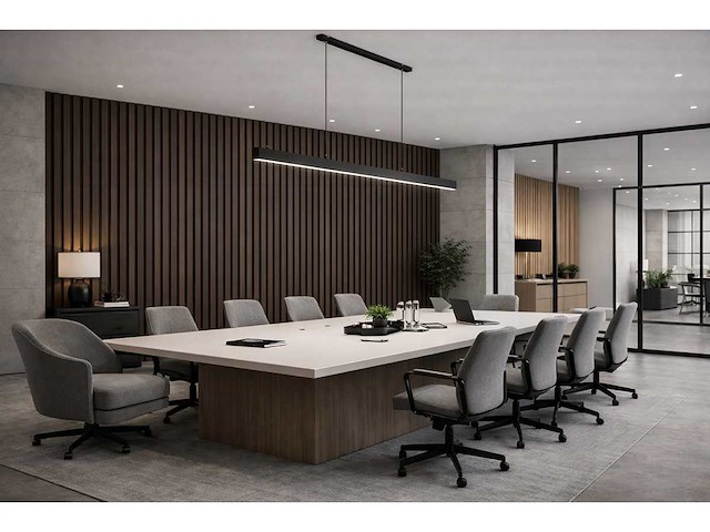 Decoratieve strips (20x) akoestische wandpaneel walnoot 2700x600x21mm - afbeelding 3 van  4
