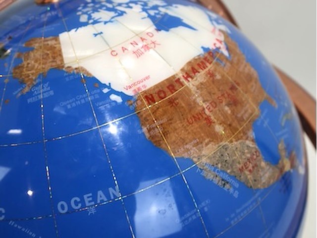 Decoratieve wereldbol blauw - afbeelding 3 van  5