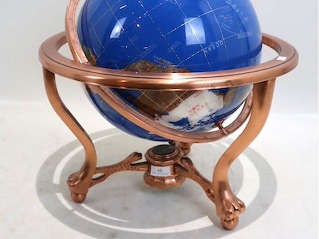 Decoratieve wereldbol blauw - afbeelding 4 van  5