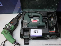 Decoupeerzaag - metabo - ste 90 quick hammerboor - hitachi - dv 12v toebehoren - kabels, zaagbladen, koffer - afbeelding 1 van  3