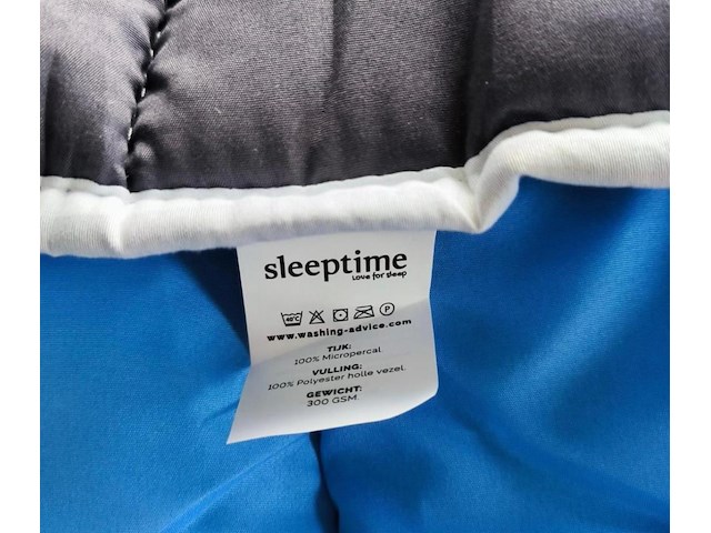 Dekbed sleeptime - twee kleuren (grijs-blauw) 140 x 200 - afbeelding 3 van  3