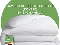 Dekbedovertrek van bamboe, 155 x 220 cm, wit effen - afbeelding 1 van  1